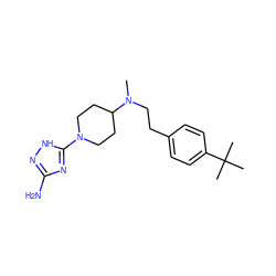 CN(CCc1ccc(C(C)(C)C)cc1)C1CCN(c2nc(N)n[nH]2)CC1 ZINC001772619236