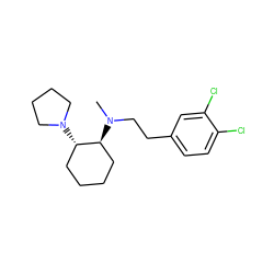 CN(CCc1ccc(Cl)c(Cl)c1)[C@H]1CCCC[C@@H]1N1CCCC1 ZINC000038349228