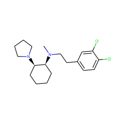 CN(CCc1ccc(Cl)c(Cl)c1)[C@H]1CCCC[C@H]1N1CCCC1 ZINC000038349226