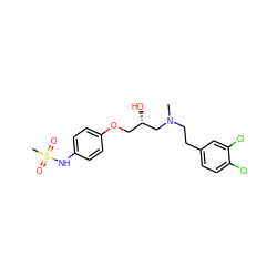 CN(CCc1ccc(Cl)c(Cl)c1)C[C@@H](O)COc1ccc(NS(C)(=O)=O)cc1 ZINC000002568242