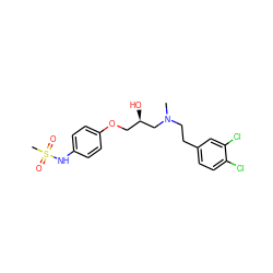 CN(CCc1ccc(Cl)c(Cl)c1)C[C@H](O)COc1ccc(NS(C)(=O)=O)cc1 ZINC000003871507