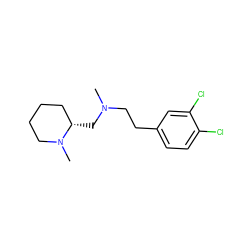 CN(CCc1ccc(Cl)c(Cl)c1)C[C@H]1CCCCN1C ZINC000036126883