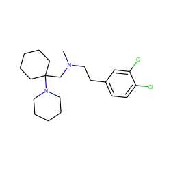 CN(CCc1ccc(Cl)c(Cl)c1)CC1(N2CCCCC2)CCCCC1 ZINC000038349229