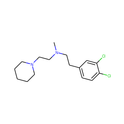 CN(CCc1ccc(Cl)c(Cl)c1)CCN1CCCCC1 ZINC000022924867