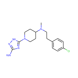 CN(CCc1ccc(Cl)cc1)C1CCN(c2nc(N)n[nH]2)CC1 ZINC001772655264