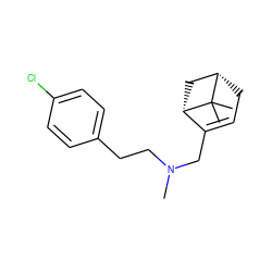 CN(CCc1ccc(Cl)cc1)CC1=CC[C@H]2C[C@@H]1C2(C)C ZINC000095564185