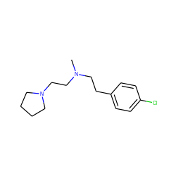 CN(CCc1ccc(Cl)cc1)CCN1CCCC1 ZINC000022924876