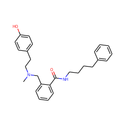 CN(CCc1ccc(O)cc1)Cc1ccccc1C(=O)NCCCCc1ccccc1 ZINC000013589154