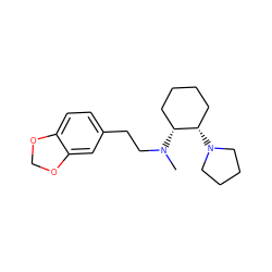 CN(CCc1ccc2c(c1)OCO2)[C@@H]1CCCC[C@@H]1N1CCCC1 ZINC000026839488