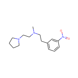 CN(CCc1cccc([N+](=O)[O-])c1)CCN1CCCC1 ZINC000013758073