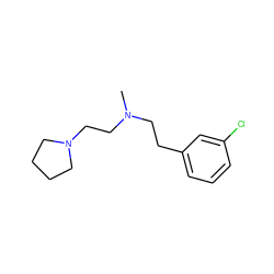 CN(CCc1cccc(Cl)c1)CCN1CCCC1 ZINC000022778717