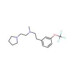 CN(CCc1cccc(OC(F)(F)F)c1)CCN1CCCC1 ZINC000040976342