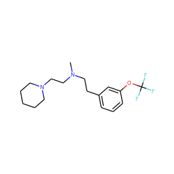 CN(CCc1cccc(OC(F)(F)F)c1)CCN1CCCCC1 ZINC000040973326