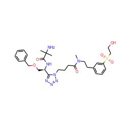 CN(CCc1cccc(S(=O)(=O)CCO)c1)C(=O)CCCn1nnnc1[C@@H](COCc1ccccc1)NC(=O)C(C)(C)N ZINC000029049004