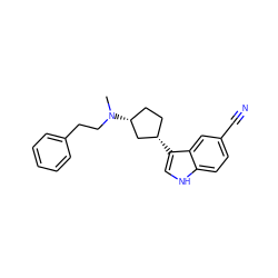 CN(CCc1ccccc1)[C@@H]1CC[C@H](c2c[nH]c3ccc(C#N)cc23)C1 ZINC000064447894