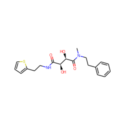 CN(CCc1ccccc1)C(=O)[C@H](O)[C@@H](O)C(=O)NCCc1cccs1 ZINC000045339494