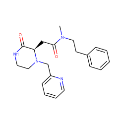 CN(CCc1ccccc1)C(=O)C[C@@H]1C(=O)NCCN1Cc1ccccn1 ZINC000055270253