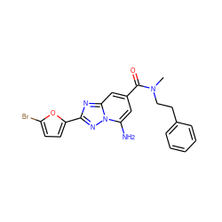 CN(CCc1ccccc1)C(=O)c1cc(N)n2nc(-c3ccc(Br)o3)nc2c1 ZINC000026981017