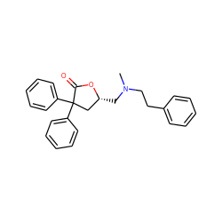 CN(CCc1ccccc1)C[C@@H]1CC(c2ccccc2)(c2ccccc2)C(=O)O1 ZINC000013651082