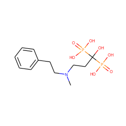 CN(CCc1ccccc1)CCC(O)(P(=O)(O)O)P(=O)(O)O ZINC000006437508