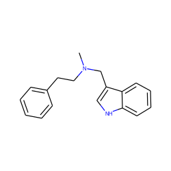 CN(CCc1ccccc1)Cc1c[nH]c2ccccc12 ZINC000000761361