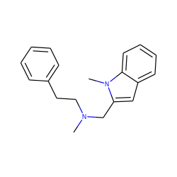 CN(CCc1ccccc1)Cc1cc2ccccc2n1C ZINC000040861894