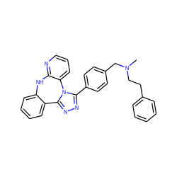 CN(CCc1ccccc1)Cc1ccc(-c2nnc3n2-c2cccnc2Nc2ccccc2-3)cc1 ZINC000096174009