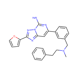 CN(CCc1ccccc1)Cc1cccc(-c2cc3nc(-c4ccco4)nn3c(N)n2)c1 ZINC000028113121