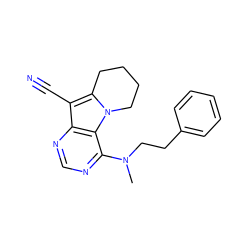 CN(CCc1ccccc1)c1ncnc2c(C#N)c3n(c12)CCCC3 ZINC000013559618