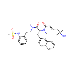 CN(CCc1ccccc1NS(C)(=O)=O)C(=O)[C@@H](Cc1ccc2ccccc2c1)N(C)C(=O)/C=C/CC(C)(C)N ZINC000028876722