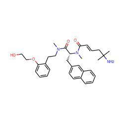 CN(CCc1ccccc1OCCO)C(=O)[C@@H](Cc1ccc2ccccc2c1)N(C)C(=O)/C=C/CC(C)(C)N ZINC000013687661