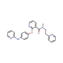 CN(CCc1ccccn1)C(=O)c1cccnc1Oc1ccc(Nc2ccccn2)cc1 ZINC000139531506