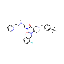 CN(CCc1ccccn1)CCn1c(=O)c2c(n(Cc3c(F)cccc3F)c1=O)CCN(Cc1ccc(C(C)(C)C)cc1)C2 ZINC000028864114