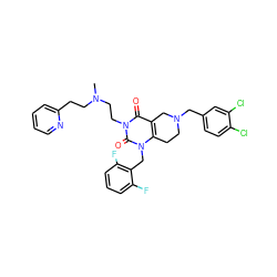 CN(CCc1ccccn1)CCn1c(=O)c2c(n(Cc3c(F)cccc3F)c1=O)CCN(Cc1ccc(Cl)c(Cl)c1)C2 ZINC000028864138