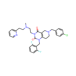 CN(CCc1ccccn1)CCn1c(=O)c2c(n(Cc3c(F)cccc3F)c1=O)CCN(Cc1ccc(Cl)cc1)C2 ZINC000028864117