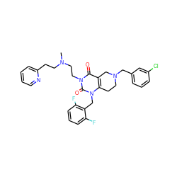 CN(CCc1ccccn1)CCn1c(=O)c2c(n(Cc3c(F)cccc3F)c1=O)CCN(Cc1cccc(Cl)c1)C2 ZINC000028864132