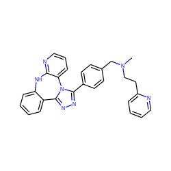 CN(CCc1ccccn1)Cc1ccc(-c2nnc3n2-c2cccnc2Nc2ccccc2-3)cc1 ZINC000096174005
