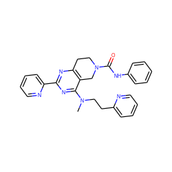 CN(CCc1ccccn1)c1nc(-c2ccccn2)nc2c1CN(C(=O)Nc1ccccc1)CC2 ZINC000095559367