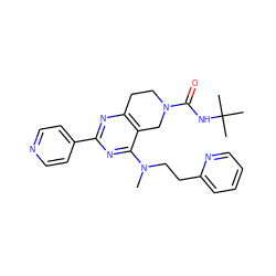 CN(CCc1ccccn1)c1nc(-c2ccncc2)nc2c1CN(C(=O)NC(C)(C)C)CC2 ZINC000095564177