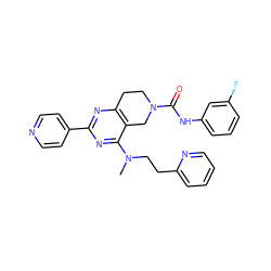 CN(CCc1ccccn1)c1nc(-c2ccncc2)nc2c1CN(C(=O)Nc1cccc(F)c1)CC2 ZINC000095560305