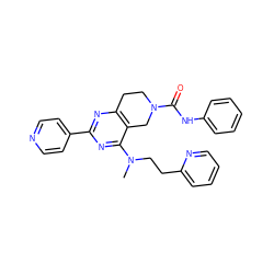 CN(CCc1ccccn1)c1nc(-c2ccncc2)nc2c1CN(C(=O)Nc1ccccc1)CC2 ZINC000095564355