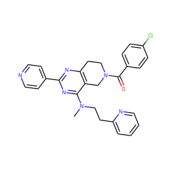 CN(CCc1ccccn1)c1nc(-c2ccncc2)nc2c1CN(C(=O)c1ccc(Cl)cc1)CC2 ZINC000095559108