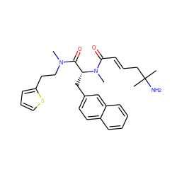 CN(CCc1cccs1)C(=O)[C@@H](Cc1ccc2ccccc2c1)N(C)C(=O)/C=C/CC(C)(C)N ZINC000001902563