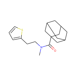 CN(CCc1cccs1)C(=O)C12CC3CC(CC(C3)C1)C2 ZINC000095576179