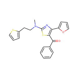 CN(CCc1cccs1)c1nc(-c2ccco2)c(C(=O)c2ccccc2)s1 ZINC000040848653