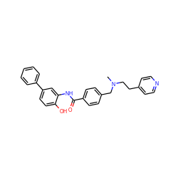 CN(CCc1ccncc1)Cc1ccc(C(=O)Nc2cc(-c3ccccc3)ccc2O)cc1 ZINC000141039099