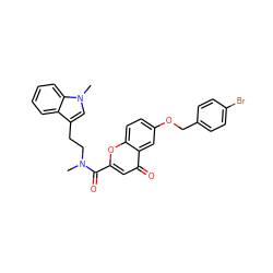 CN(CCc1cn(C)c2ccccc12)C(=O)c1cc(=O)c2cc(OCc3ccc(Br)cc3)ccc2o1 ZINC000103256573