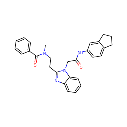 CN(CCc1nc2ccccc2n1CC(=O)Nc1ccc2c(c1)CCC2)C(=O)c1ccccc1 ZINC000299834485