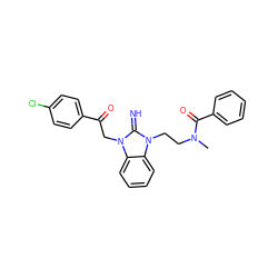 CN(CCn1c(=N)n(CC(=O)c2ccc(Cl)cc2)c2ccccc21)C(=O)c1ccccc1 ZINC000029125552