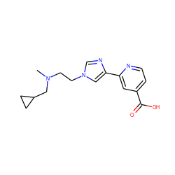 CN(CCn1cnc(-c2cc(C(=O)O)ccn2)c1)CC1CC1 ZINC000225943061
